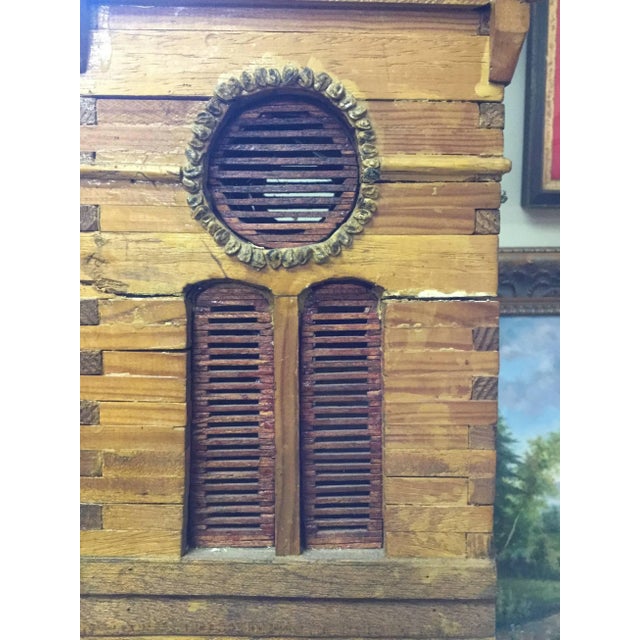 Brown French Folk Art Miniature Cathedral Sculpture Model For Sale - Image 8 of 10