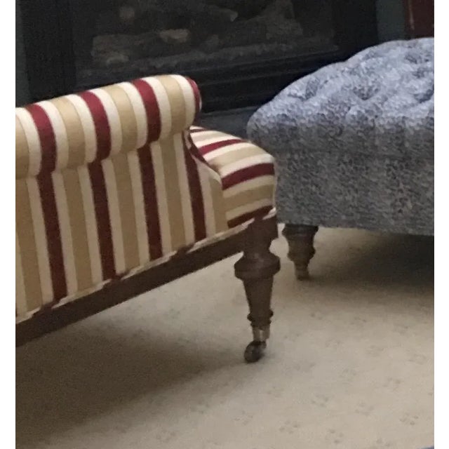 Walnut Schumacher Arlington Wingback Armchair With Custom Kravet Fabric. Two Available - Selling Separately For Sale - Image 9 of 11