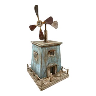 Vintage Folk Art Windmill Bird House For Sale