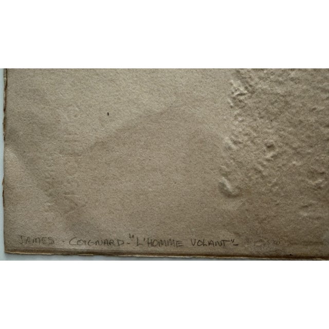 James Coignard, L'Homme Volant (The Flying Man), Hand-Painted Carborundum Etching, 1975 For Sale - Image 6 of 9