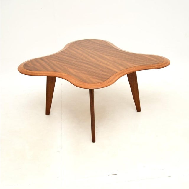 Vintage Walnut Cloud Coffee Table by Neil Morris for Morris of Glasgow, 1950s For Sale - Image 6 of 11