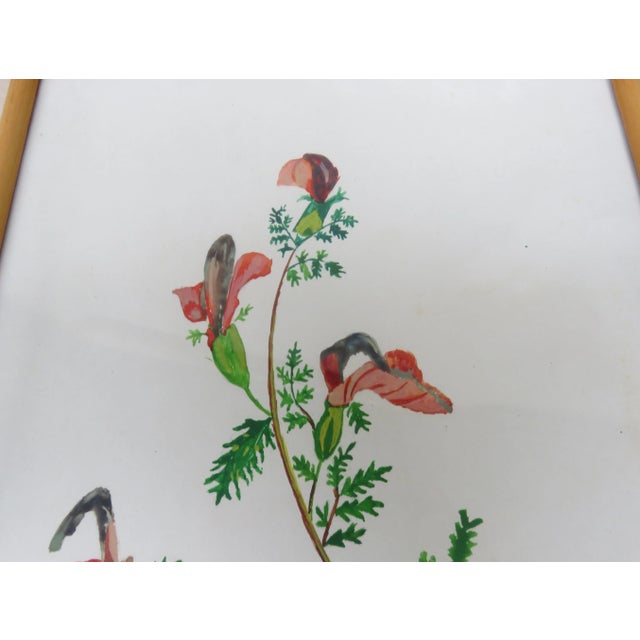 Flowers Watercolor by W. Kratz, 1950s, Set of 4 For Sale - Image 12 of 18