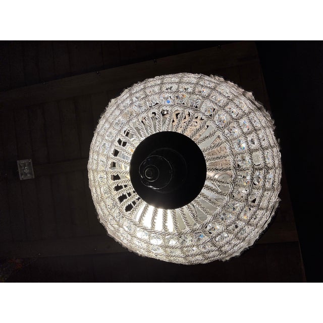 1970 French Charcoal Bronze Crystal Chandelier 1pc For Sale - Image 10 of 15