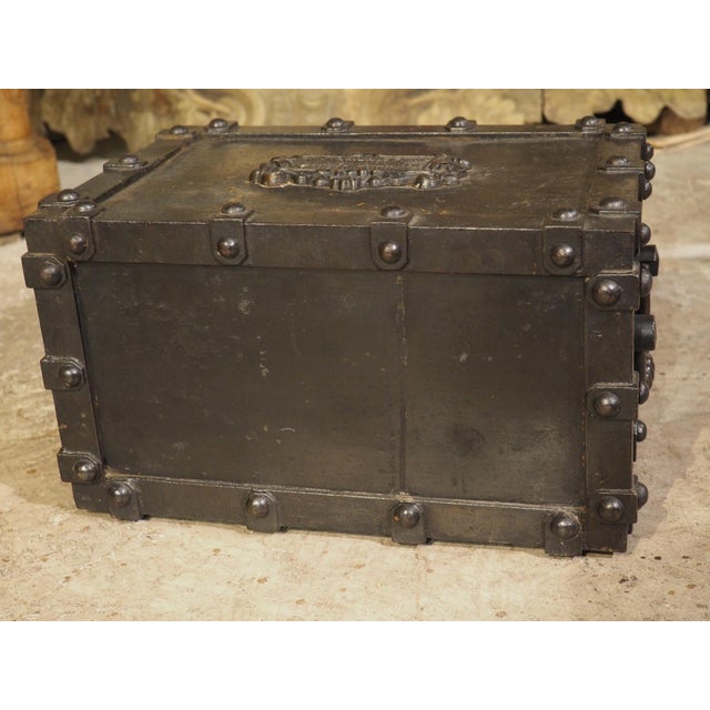 Heavy Antique Bauche Cast Iron Safe From Northeastern France, Circa 1870 For Sale - Image 10 of 16