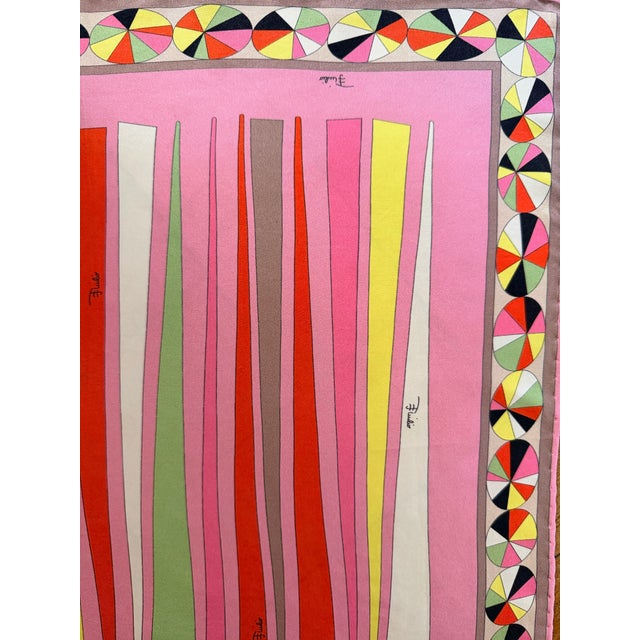 Modern Pucci Geometric Multicolor Silk Scarf 2000 For Sale - Image 3 of 12