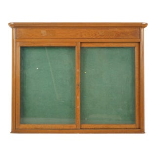 Vintage French City Hall Wall Mounted Display Case For Sale