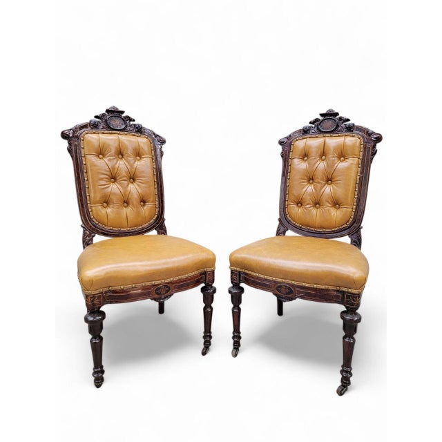 Antique French Regency Style Rosewood Parlor Set Newly Reupholstered - 4 For Sale - Image 4 of 6