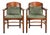 Art Nouveau Jugendstil Dining Chairs with Suede Upholstery from Schuitema, Set of 2 For Sale