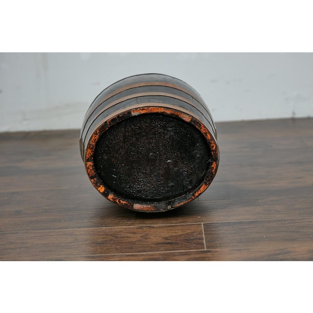 English English Wooden Barrel, Copper Braces, Royal Coat of Arms Transfer, Circa 1900 For Sale - Image 3 of 12