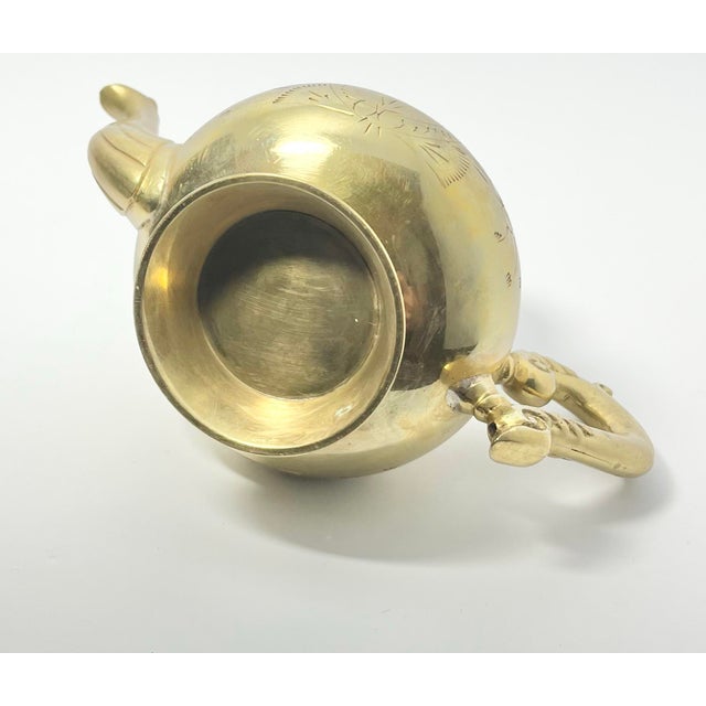 Vintage Indian-Made Arabian Moroccan-Style Solid Brass Coffee or Tea Set - 8 Piece For Sale In Dallas - Image 6 of 12