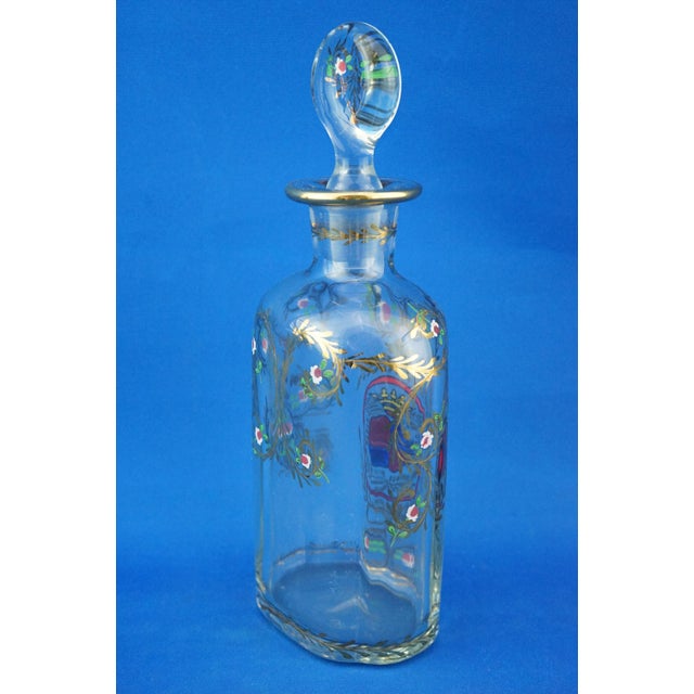 Antique Crystal Decanter Bottle with Gold Decorations by Ludwig Moser, 1890s For Sale - Image 5 of 18