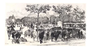 Metz. Fin Juillet 1870 - Original Etching by Auguste Lançon - 1870 Late 1800
