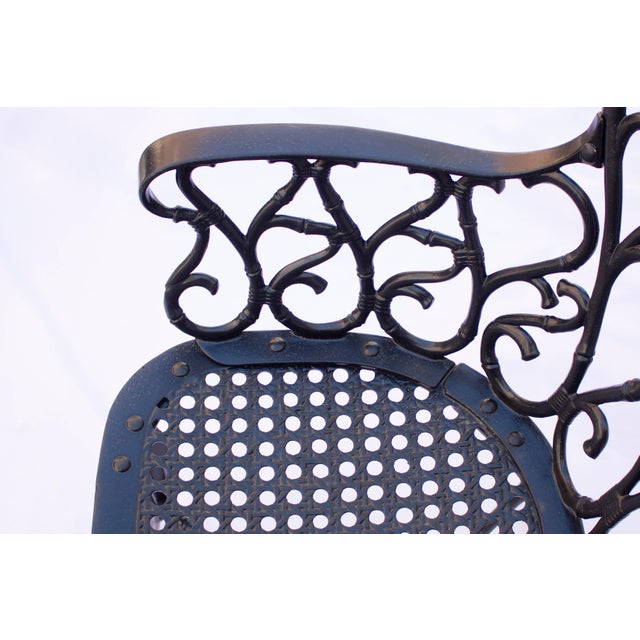 Victorian Late 20th Century Bamboo-Style Aluminum Arm Chairs - Set of 4 For Sale - Image 3 of 5