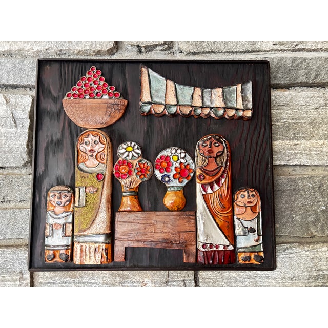 Wood The Market at Anduze by Roland Zobel The Cyclades, France, 1960 For Sale - Image 7 of 7