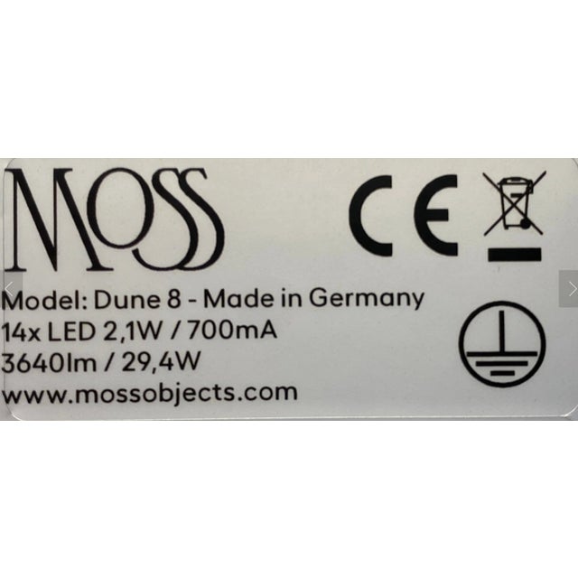 Silver Dune 8 Curve Pendant Light with Silver Polished Shades by Daniel Becker For Sale - Image 8 of 9