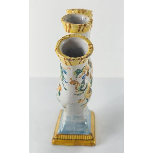 Late 19th Century 19th/20th Century European Majolica Maiolica Faience Tulipiere Flower Vase For Sale - Image 5 of 13