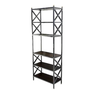 Metal X Shape Base Six Tier Shelves Etagere