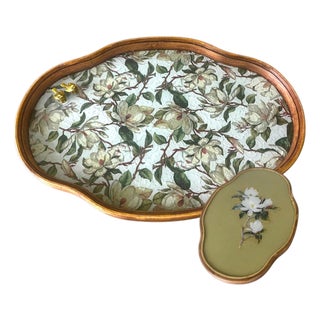 Magnolia Botanical Reversible Tray for Bath, Vanity, Tea 14x10 For Sale