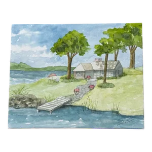 Nancy Smith Signed Original Watercolor Seascape “Summer Place”
