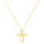 Show off your faith with this stunning 10K yellow gold coated .925 sterling silver ribbon cross pendant. The cross shaped...