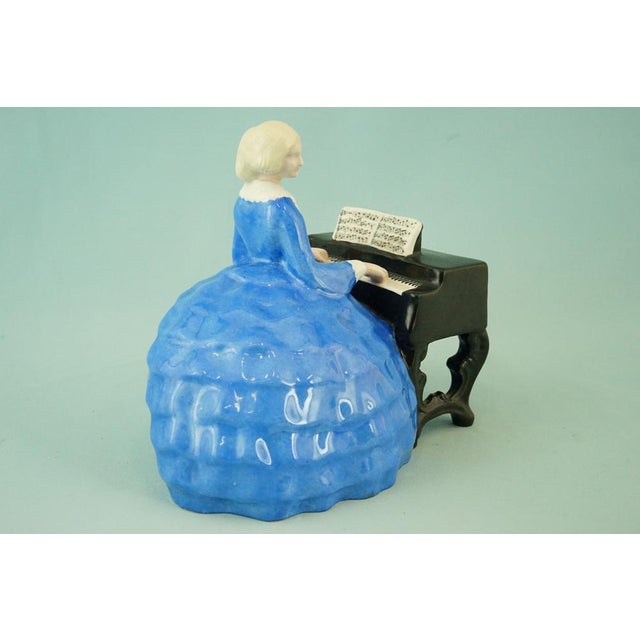 Ceramic 20th Century Ceramic Sculpture of Lady on a Piano by Bertold Loffler for Wiener Keramik in Powolny, Austria For Sale - Image 7 of 18