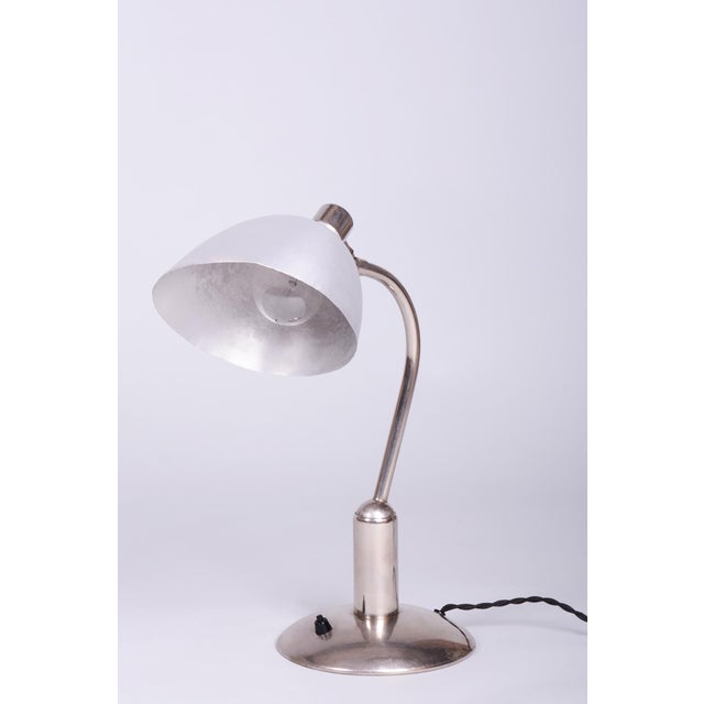 Bauhaus Table Lamp in Chrome and Aluminium from Franta Anýž, Czech, 1930s For Sale - Image 11 of 11