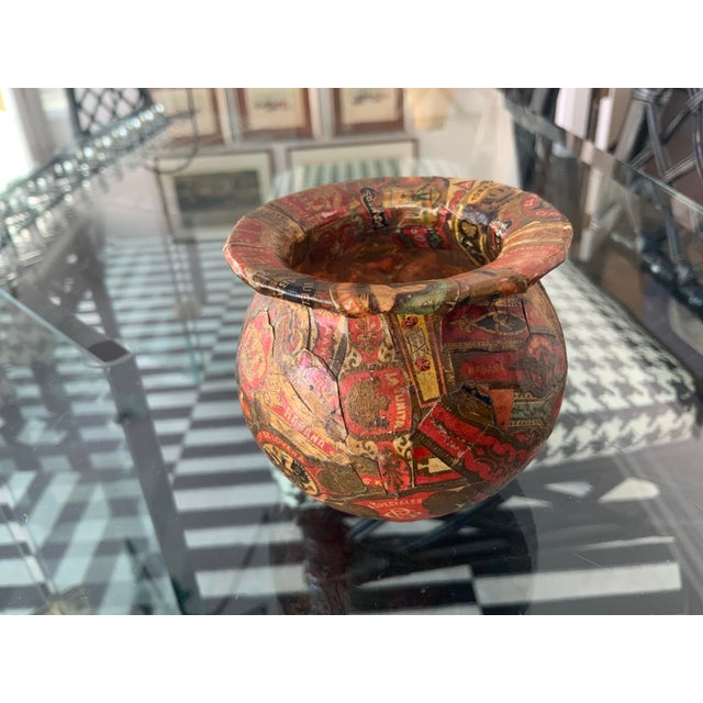 Well you certainly don’t run into this routinely…. Vintage and rare cigar band labels decoupaged onto a trinket dish....