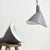 Industrial Grey Elliptical Pendant Light from Benjamin Crysteel, 1950s For Sale - Image 4 of 5