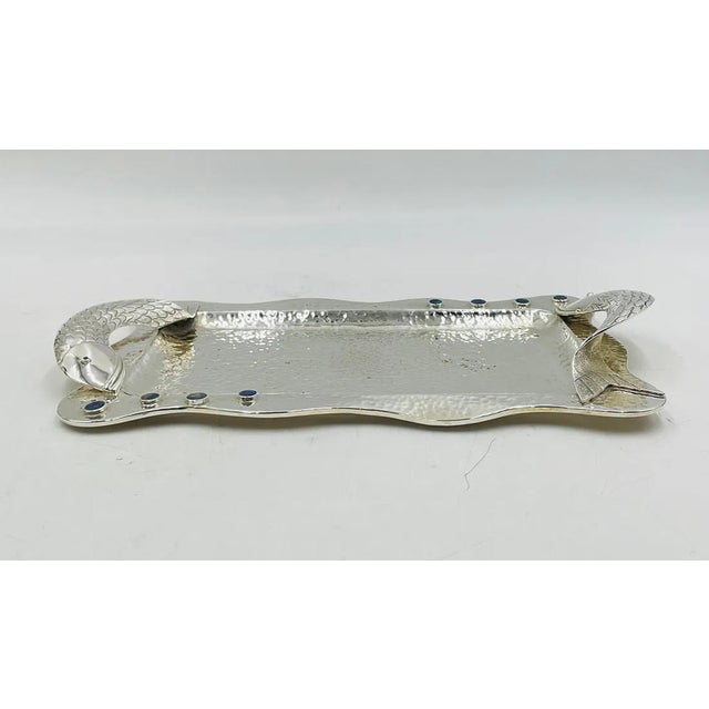 Emilia Castillo 1980s Emilia Castillo Five Piece Fish Tea or Coffee Set Mexican Modern Silversmithing - Set of 5 For Sale - Image 4 of 18