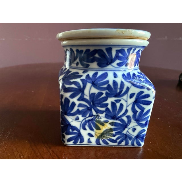 Blue and White Ink Pot From Thailand For Sale - Image 9 of 9
