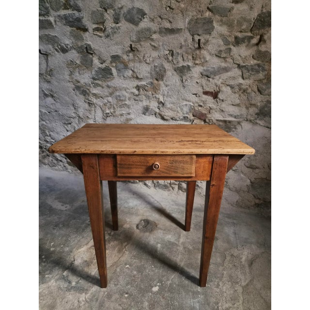 Antique French Worktable and Bistro Chair, 1900s and 1950, Set of 2 For Sale - Image 17 of 18