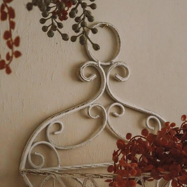 French Country White Wall-Mounted Hay Rack, Set of 2 For Sale - Image 3 of 12