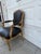 Mid 20th Century Vintage Louis XV French Carved Wood Fauteuil Armchair With Black Upholstery For Sale - Image 5 of 12