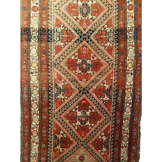 Antique Persian Malayer Runner Rug, Hand-Knotted Wool, Geometric Pattern, 4x12, Red & Ivory For Sale - Image 12 of 18