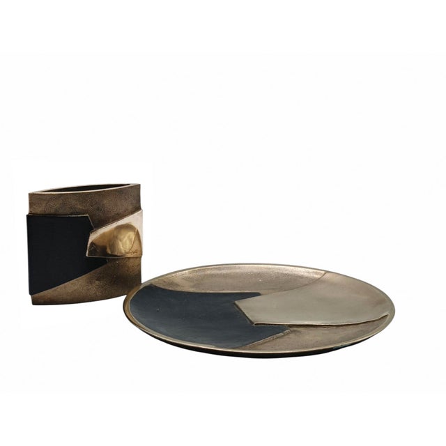 Vintage Bronze Vase and Empty Pockets Set by Esa Ferdigolli, Italy, 1980s, Set of 2 For Sale - Image 11 of 11