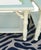 White Vintage Mersman Faux Bamboo Cane Palm Beach White Glass Top Side Tables- a Pair For Sale - Image 8 of 11