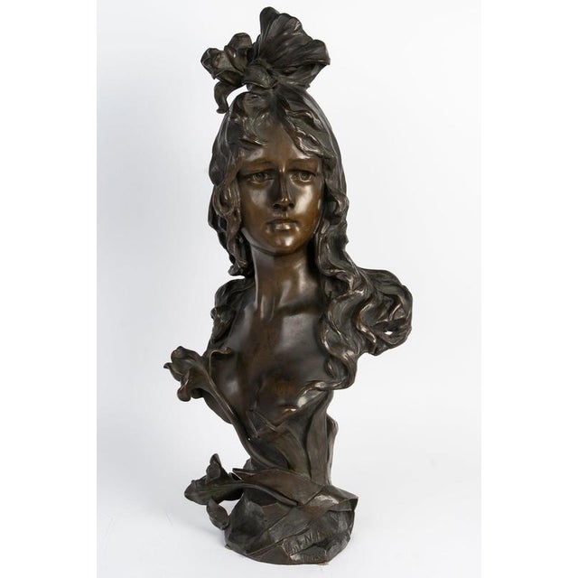 Bust of a Young Woman, 1900, Bronze For Sale - Image 3 of 10