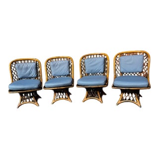 1980s Set of 4 Bentwood Game Chairs For Sale