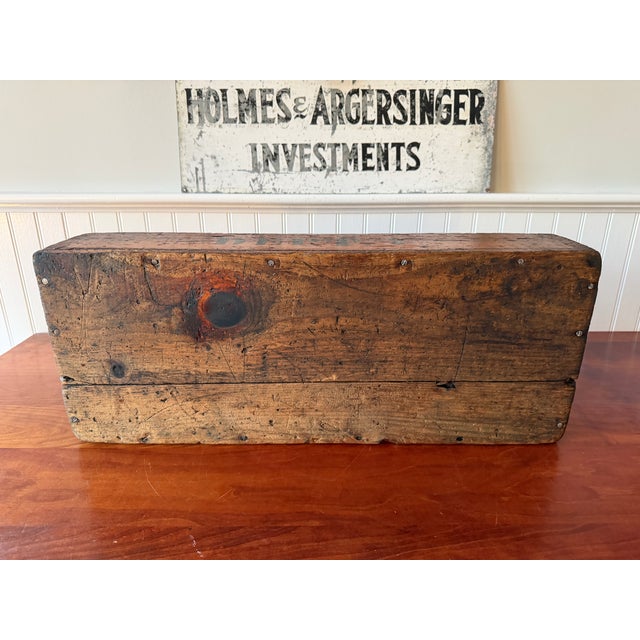 Antique Industrial Dovetail Wood Factory Tray For Sale - Image 18 of 18