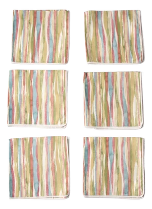 Mid-Century Striped Napkins Set of 6
