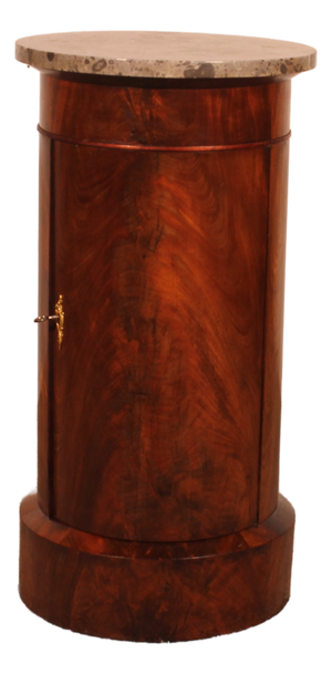 Large Empire Sonno Bedside Table in Flamed Mahogany and Marble