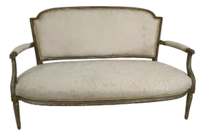 19th Century Louis XVI Style Giltwood Settee