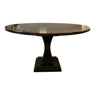 Custom Design Ebony Round Pedestal Table For Sale
