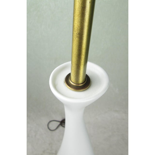 White Mid 20th Century Antonia Campi Pottery Lamp s.c.i. Laveno Italy Portalampada Mid Century Modern For Sale - Image 8 of 15