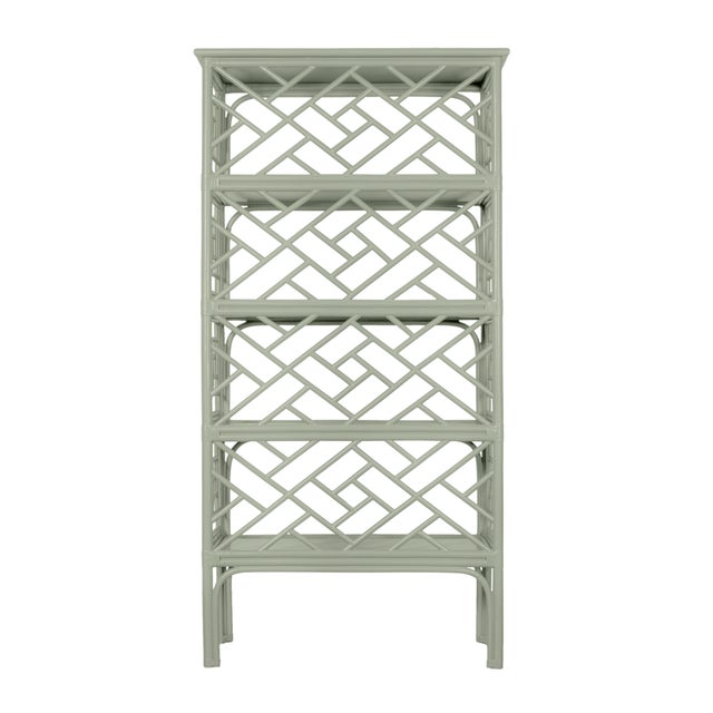 Not Yet Made - Made To Order Chippendale Etagere, Celery Green For Sale - Image 5 of 5