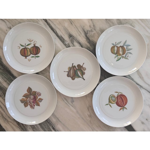 Bidasoa Spain Fruit Motif Salald or Dessert Plates - Set of 5 For Sale - Image 11 of 11