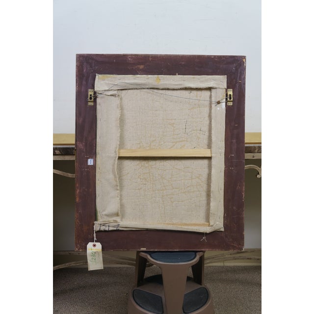 Late 20th Century Girl With Racket & Shuttlecock Oil Painting After Jean Baptiste Siméon Chardin For Sale - Image 4 of 11