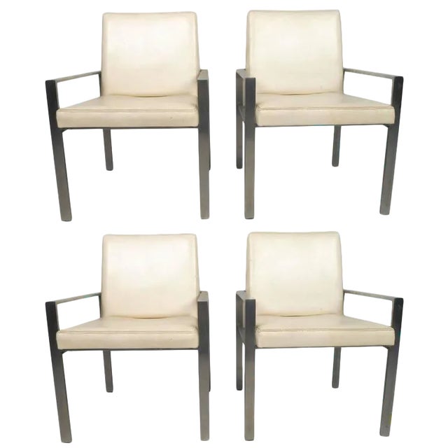 1970s Mid-Century Aluminum Frame Dining Chairs For Sale