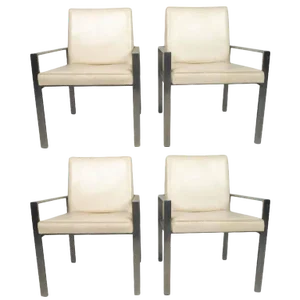 1970s Mid-Century Aluminum Frame Dining Chairs