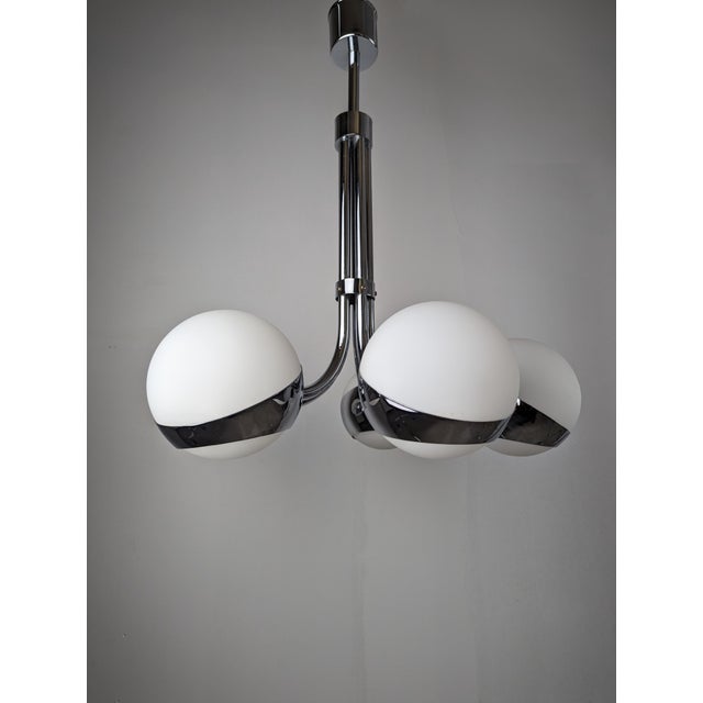 1960s Chrome Chandelier with Crystal Spheres from Stilnovo, Italy, 1960s For Sale - Image 5 of 11